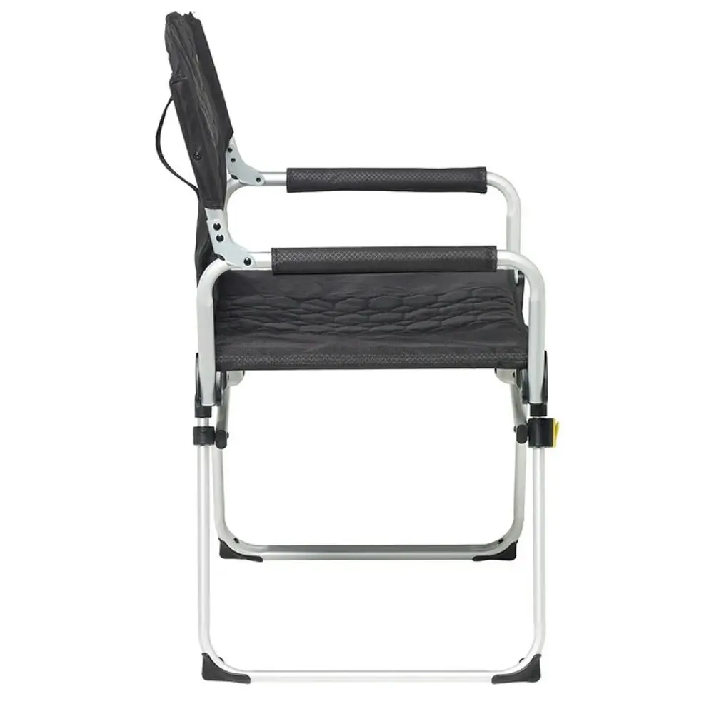 Caribee 90cm Aluminium Folding Directors Chair Black Outdoor/Camping Furniture