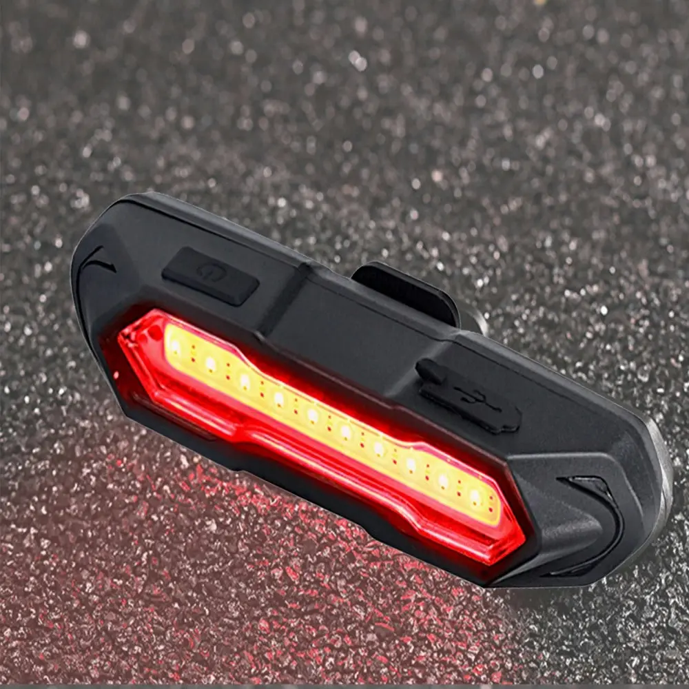 Sansai 9cm USB Rechargeable Bicycle/Bike Tail Light w/ 5 Red/White Modes