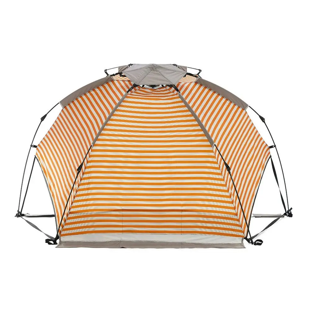 Life! Airlie 240x120cm Beach/Outdoor UV Sun Canopy Tent Shelter GRY/ORAG Stripe