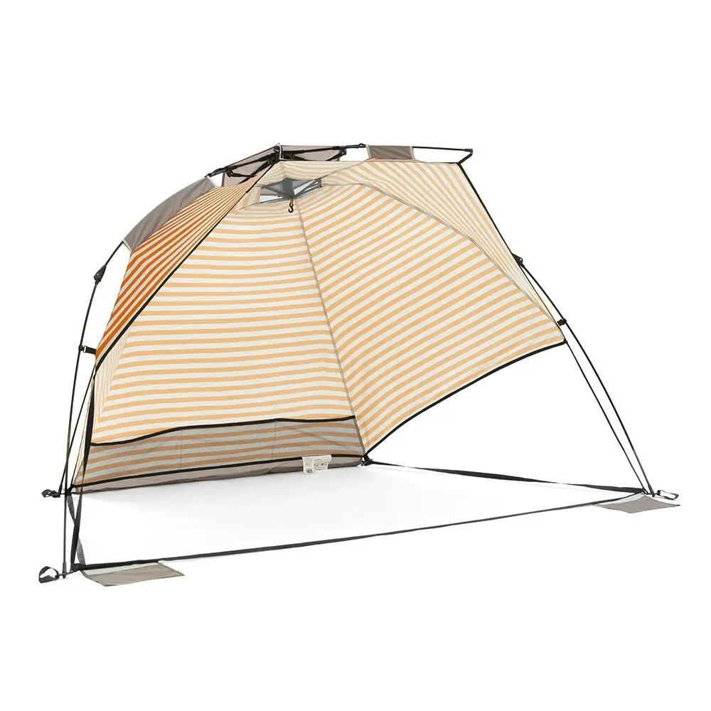 Life! Airlie 240x120cm Beach/Outdoor UV Sun Canopy Tent Shelter GRY/ORAG Stripe