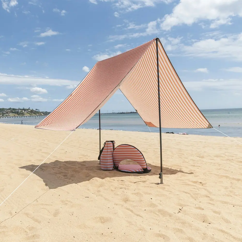 Life! Haven 150cm x 320cm A Frame Outdoor UV Sun Tent Shelter Canopy Grey/Orange