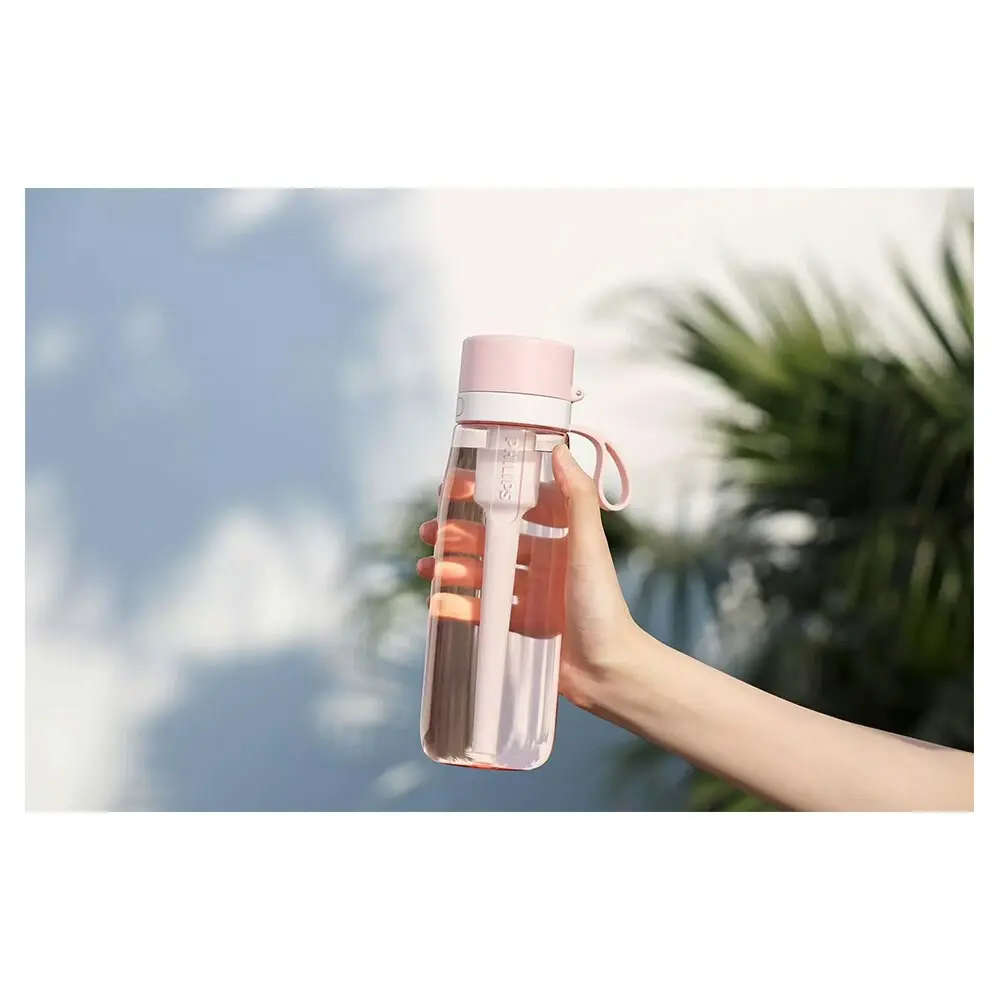 Philips Go Zero 680ml Daily Straw Filtration Water/Drinking/Hydrate Bottle Pink