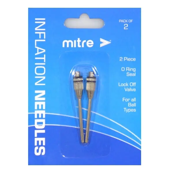 6pc Mitre Thick Inflation Needle for Basketball/Volleyball Soccer Balls Silver