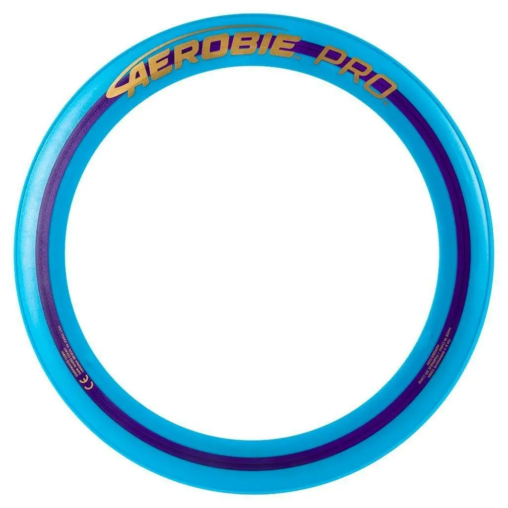 Aerobie Pro 33cm Flying Ring Frisbee Outdoor Fun Play Beach Toy Blue 12y+