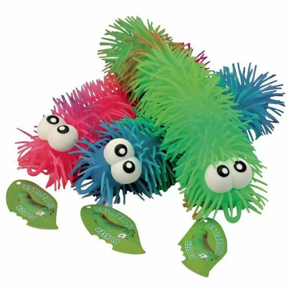 2x Fumfings Novelty Puffer Caterpillars 20cm Animals Insects Toys 3y+ Kids Asst