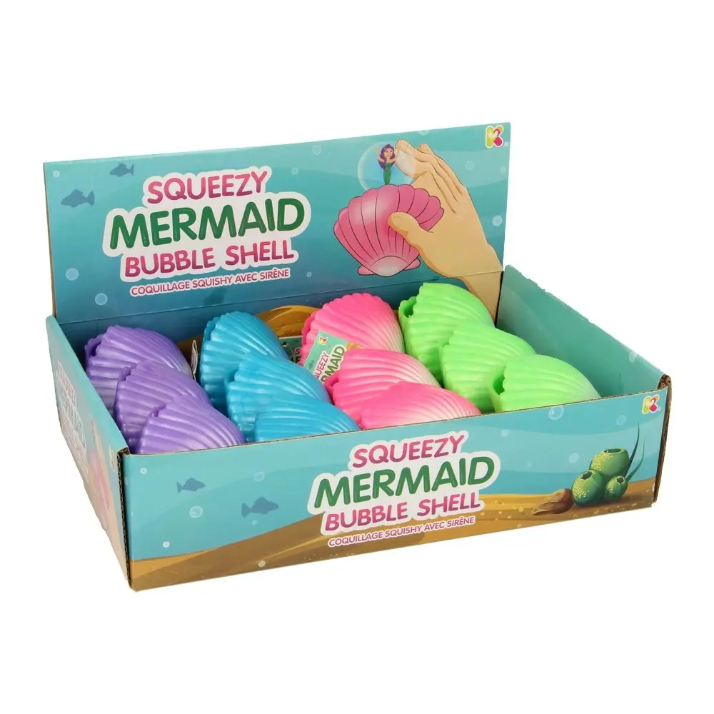 2x Fumfings Novelty Squishy Mermaid Bubble Shells 8cm Squeezy Toys Kids 3y+ Asst