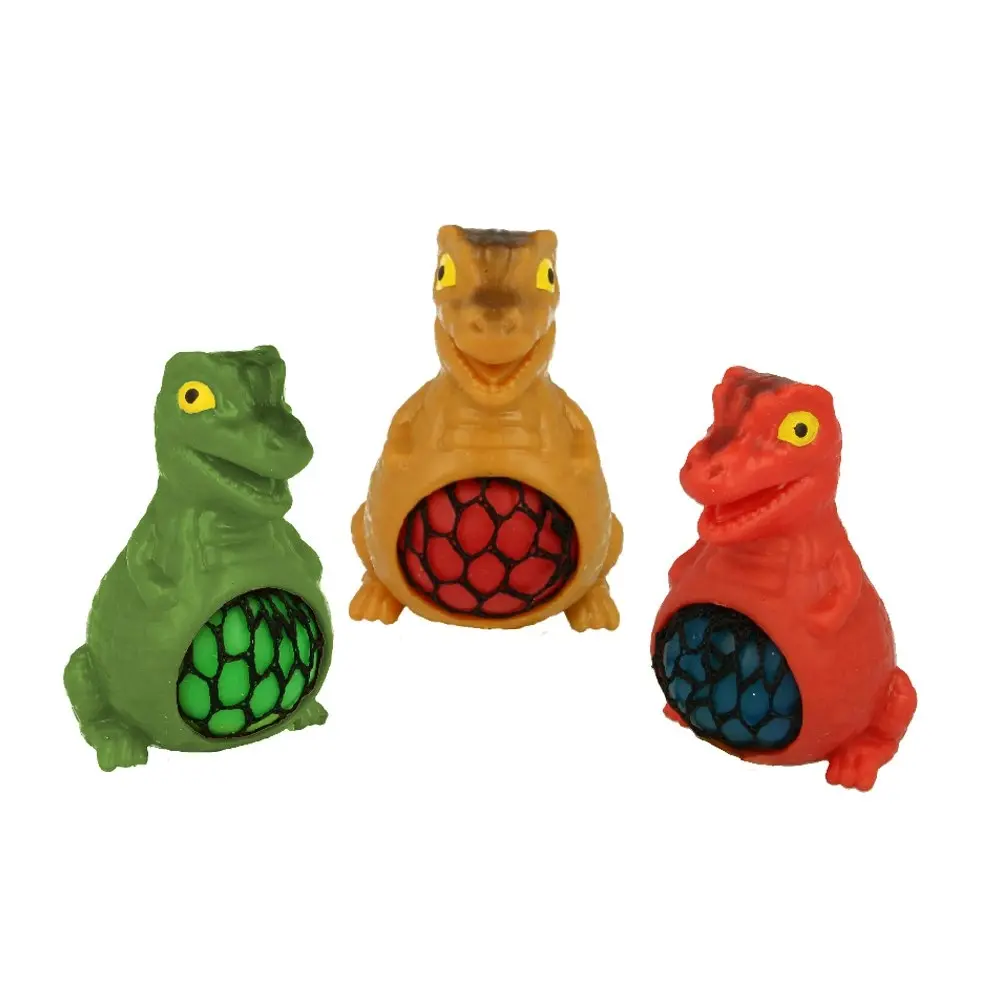 2x Fumfings Novelty Dinosaur Squeezy Meshables 10cm Fidget Tactile Kids Toy Asst