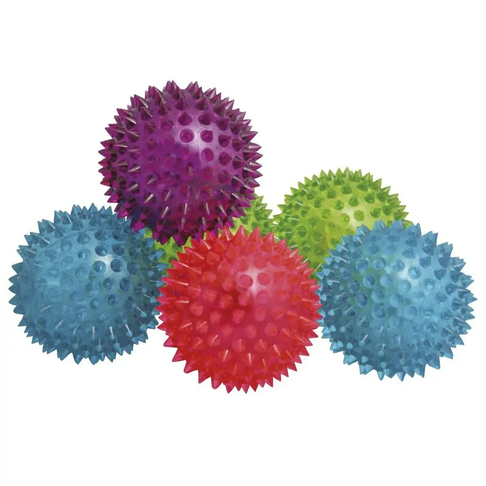 3x Fumfings Novelty 8cm Flashing Spikey Air Stress Ball Rubber Toy Kids 3y+ Asst