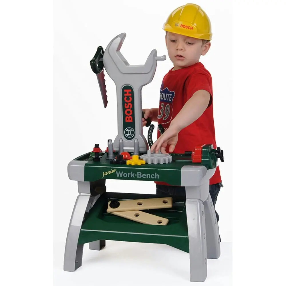 Klein Bosch 71cm Workbench Junior Mini Work Tools Set Hammer/Saw/Vice Kids Toys