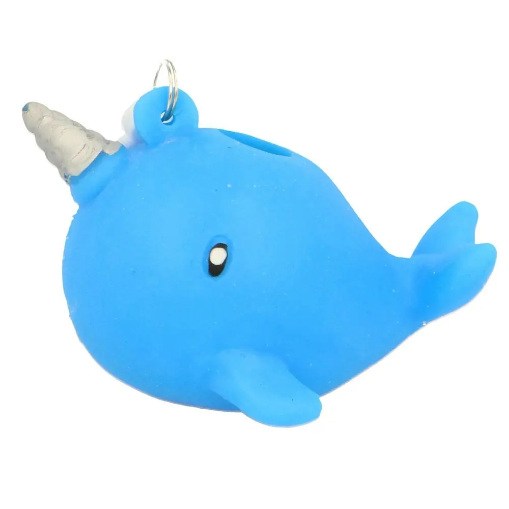 3x Fumfings Novelty 6cm Squeezy Narwhal Keyrings Fun Toys Kids/Children 3y+ Asst