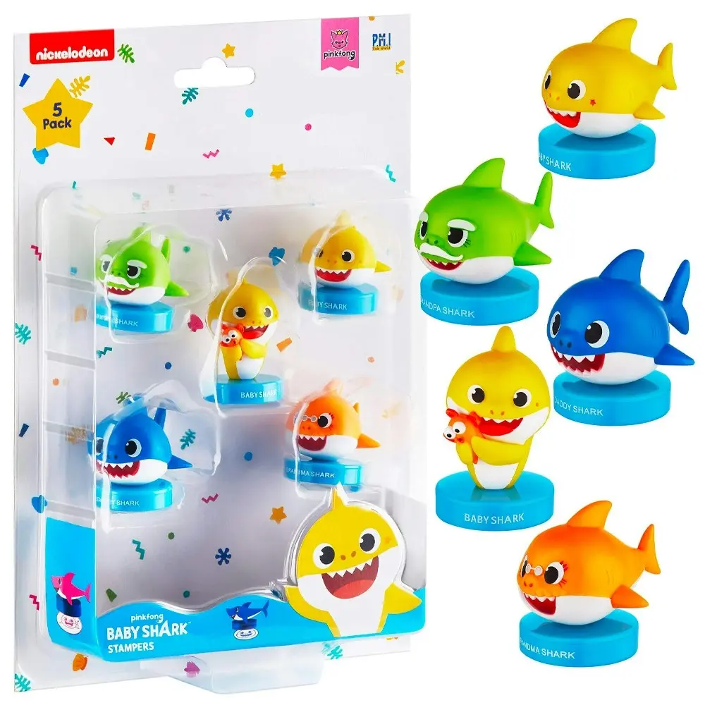 3x 5pc Baby Shark Stampers Kids/Children Stamp Arts/Crafts Fun Toy 3y+ Assorted