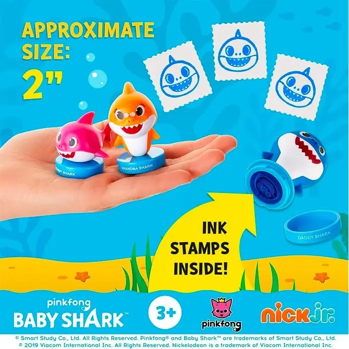 3x 5pc Baby Shark Stampers Kids/Children Stamp Arts/Crafts Fun Toy 3y+ Assorted