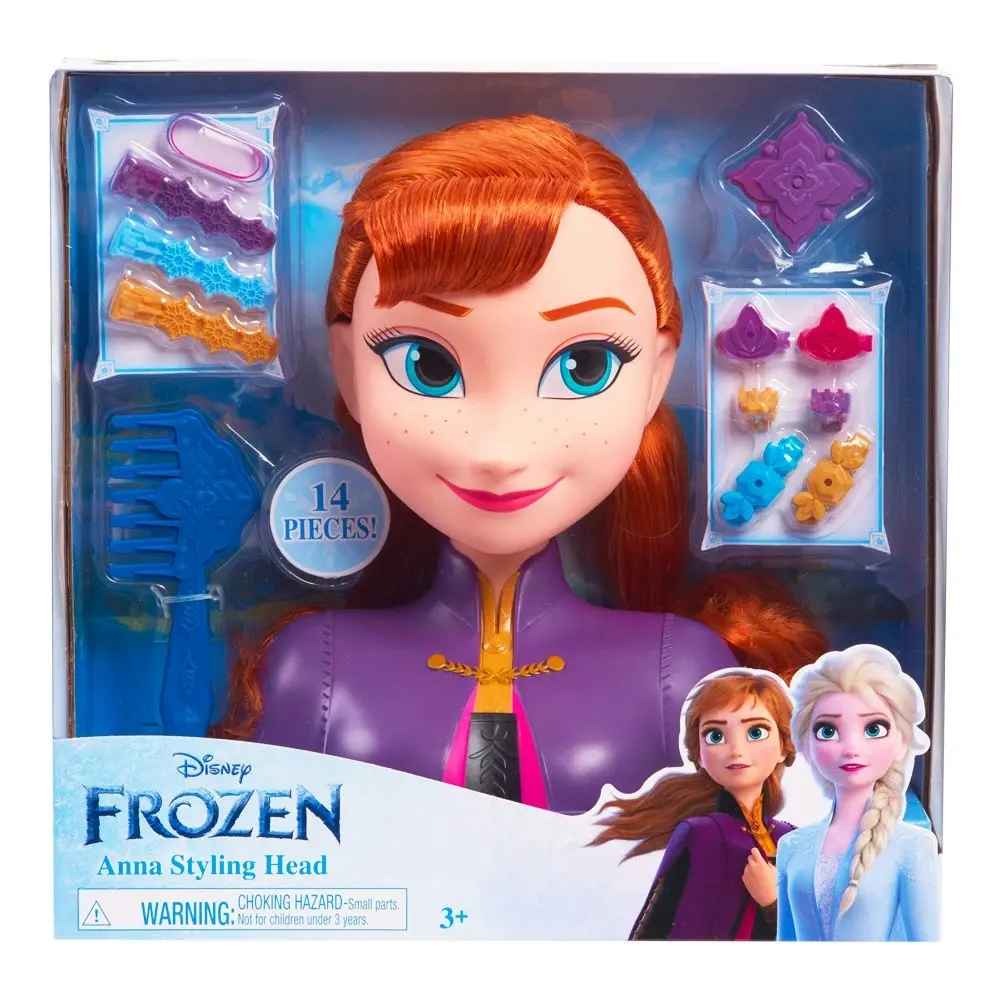 14pc Disney Frozen Basic Anna Styling Head Doll 3y+ Kids/Children Fun Play Toy