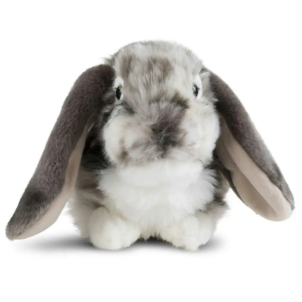 Living Nature Grey Dutch Lop Ear 30cm Soft Stuffed Animal Plush Baby/Infant 0m+