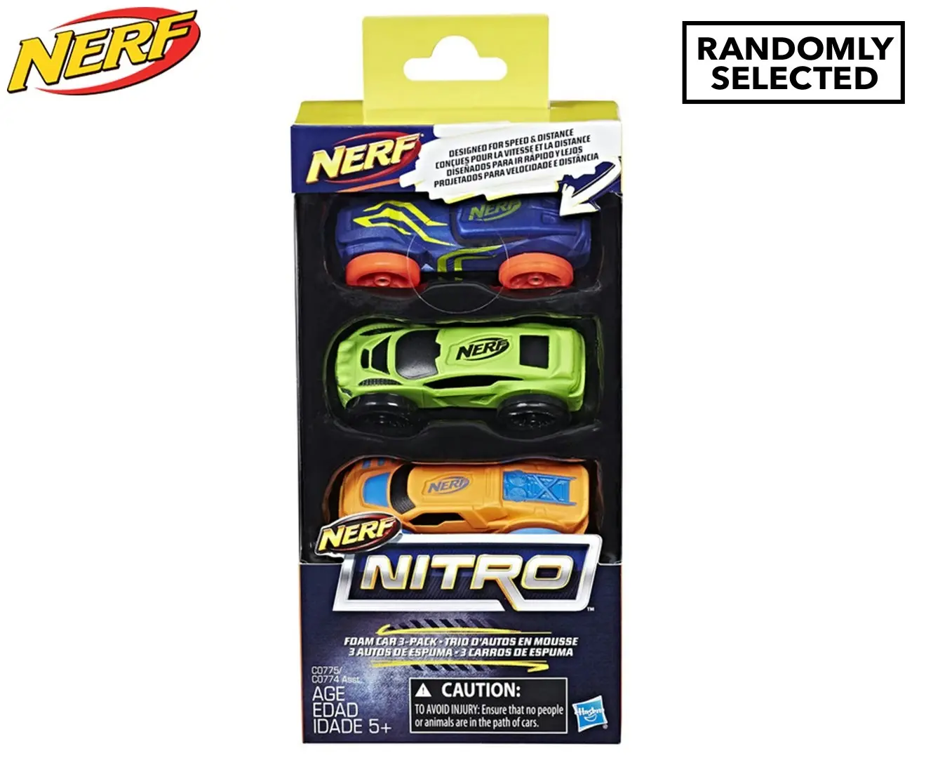 3pc Nerf Nitro Foam Car Vehicle Kids/Children Boys 5y+ Play Toys Assorted Colour