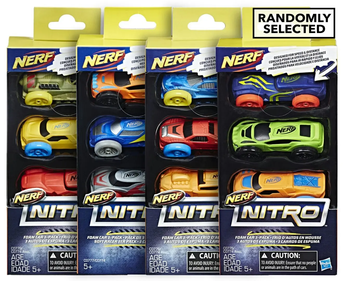 3pc Nerf Nitro Foam Car Vehicle Kids/Children Boys 5y+ Play Toys Assorted Colour