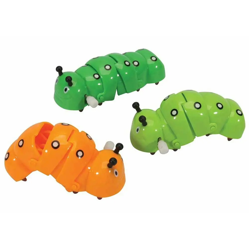 2x Fumfings Novelty Clockwork Caterpillars 10cm Classic  Prank Toys Kids Assort