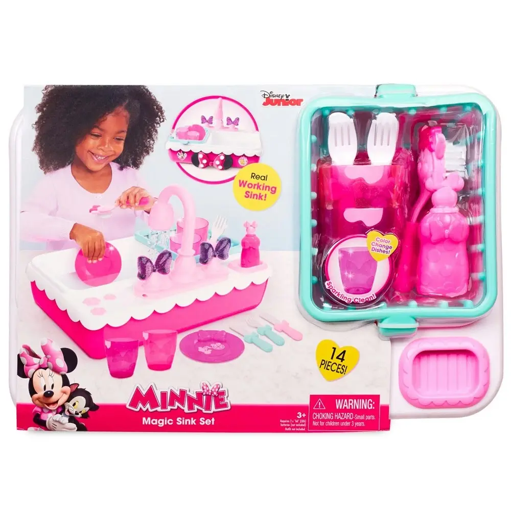 14pc Minnie Mouse Magic Sink Set 3y+ Kids/Children Kitchen Pretend Play Fun Toy