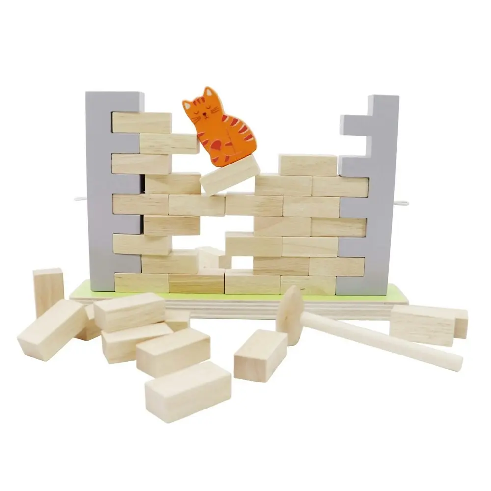 Kaper Kidz Wooden Building Blocks/Bricks Wall Board Game Toy Kids w/Hammer 3y+