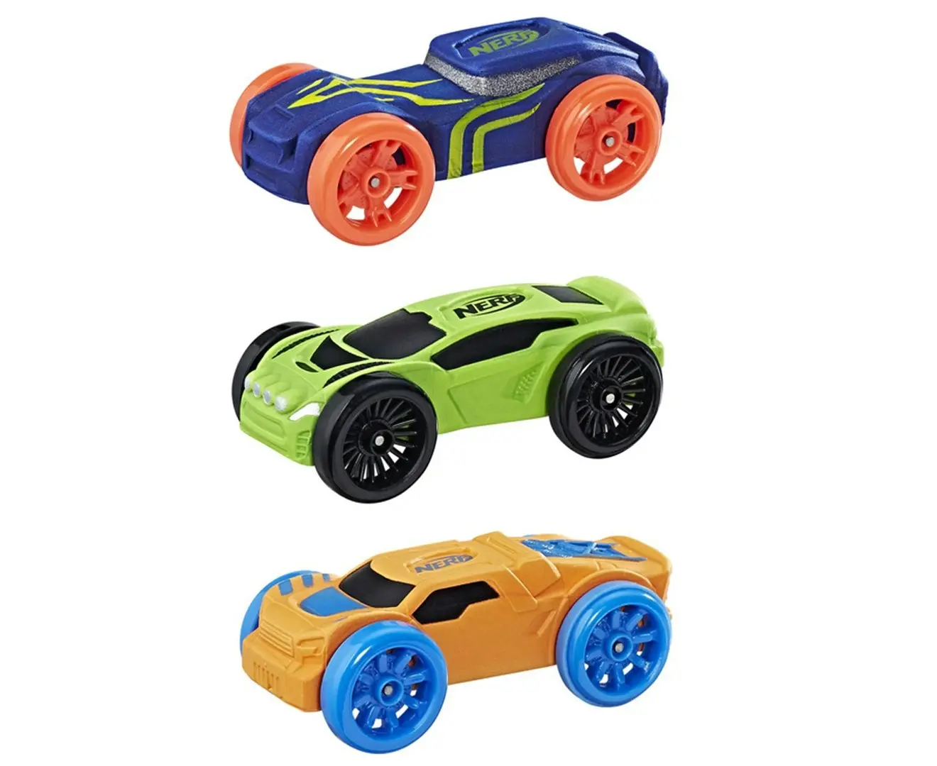 2x 3pc Nerf Nitro Foam Car Vehicle Kids/Children 5y+ Play Toys Assorted Colour