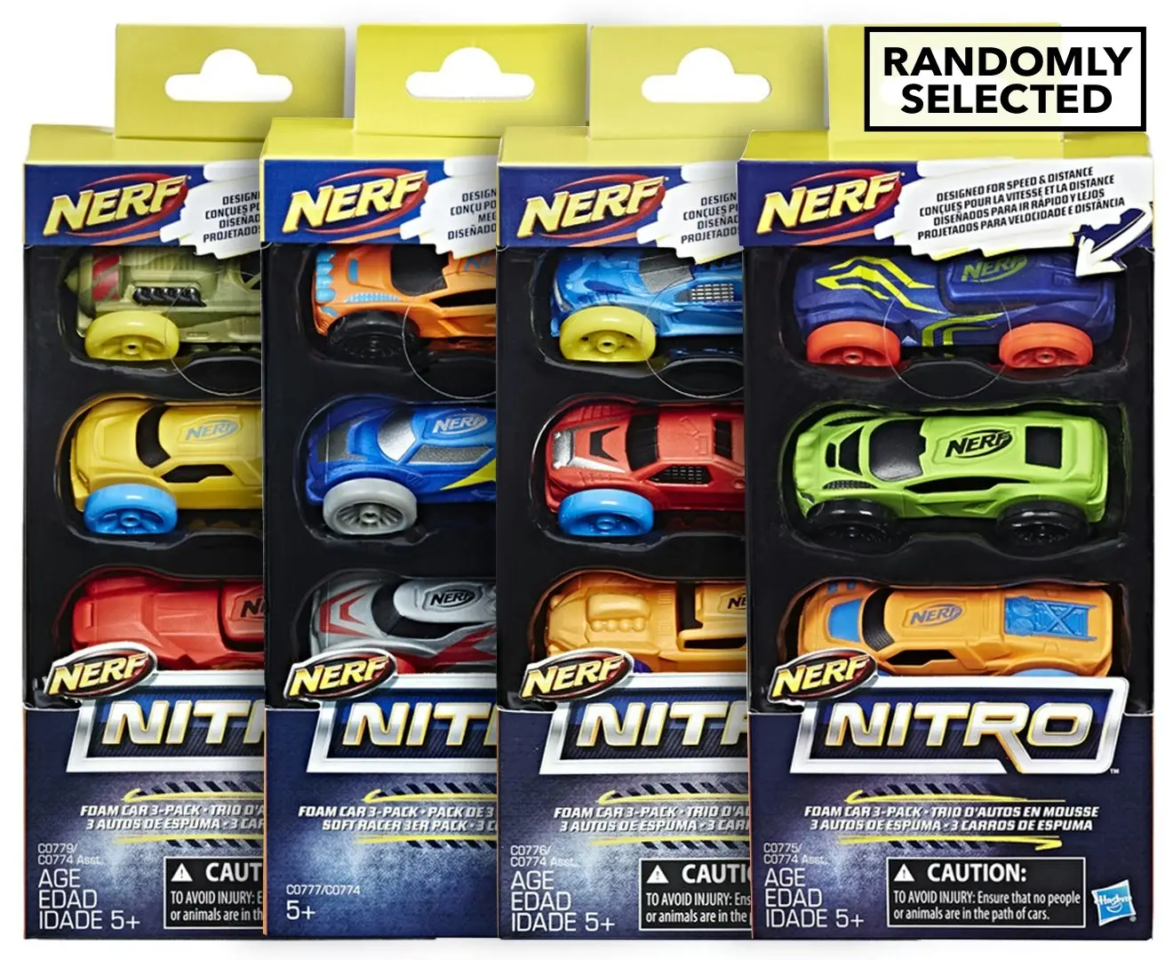 2x 3pc Nerf Nitro Foam Car Vehicle Kids/Children 5y+ Play Toys Assorted Colour