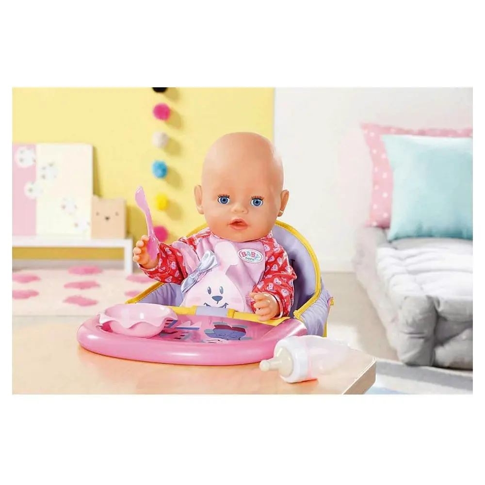 Baby Born Doll Table Feeding Chair Kids Pretend Parent High Chair w/Table Toy 3+