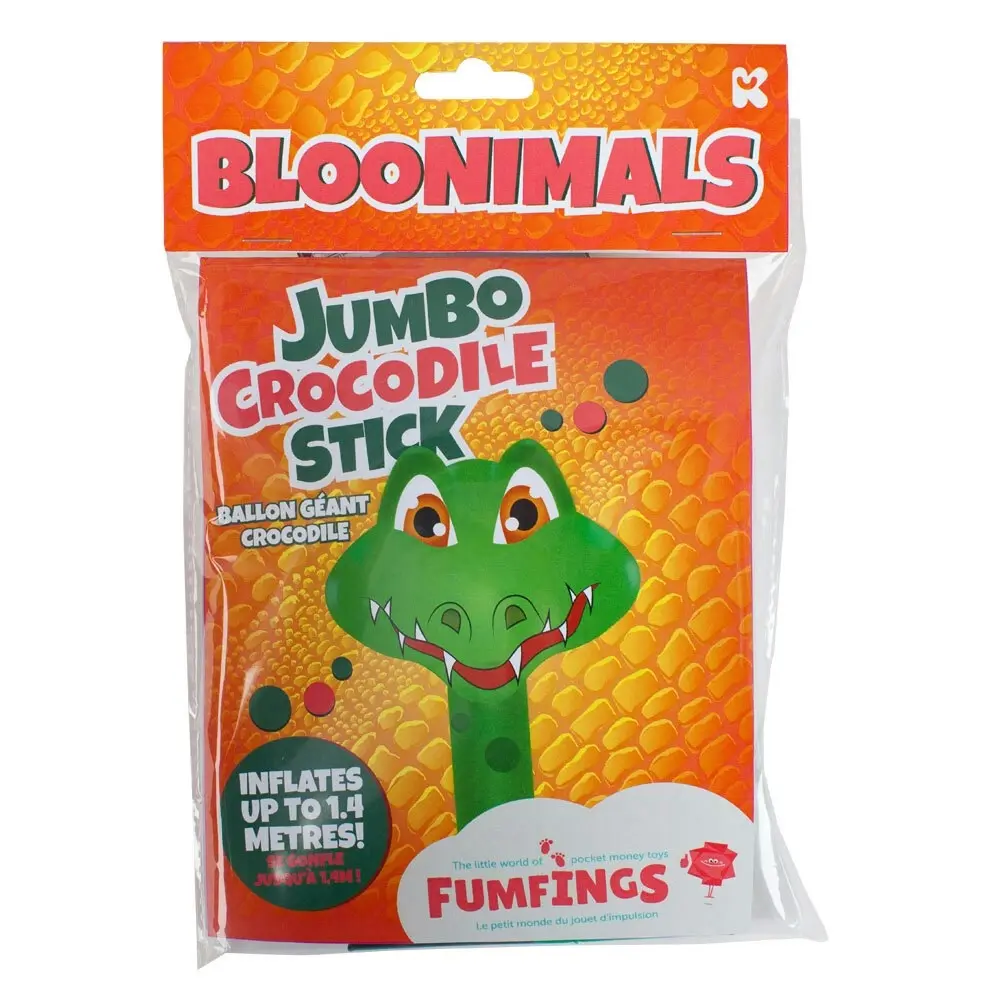 2x Fumfings Novelty 1.4m Bloonimals Inflatable Crocodile Balloon Birthday Decor