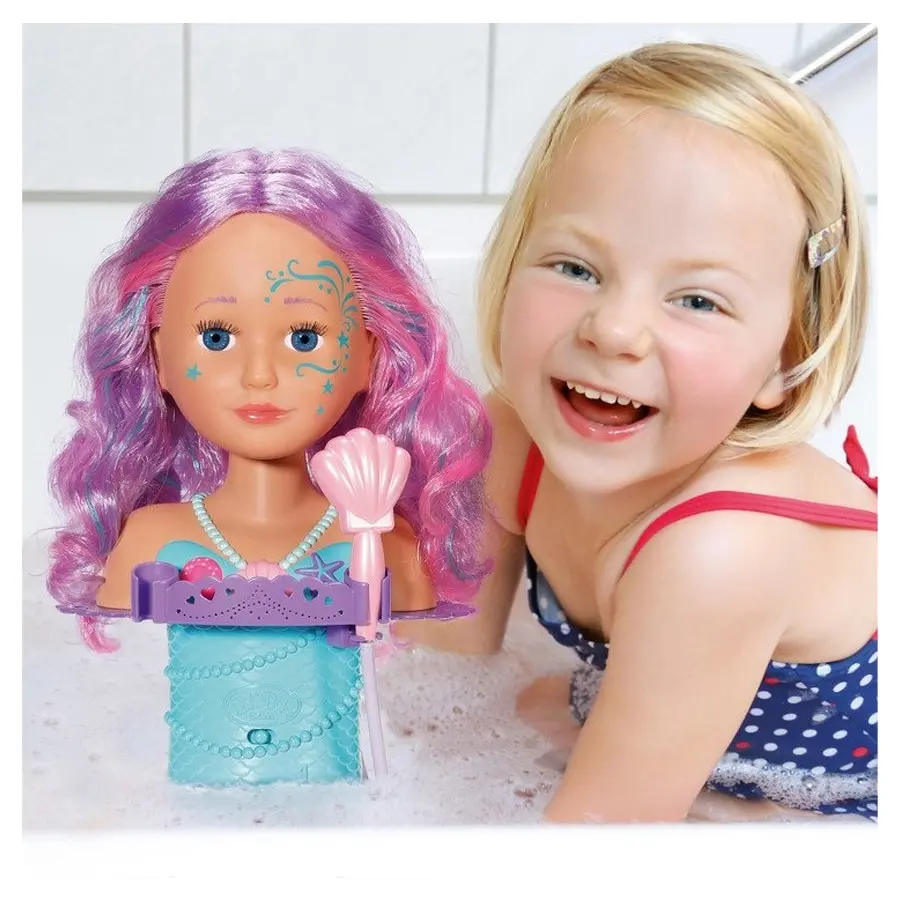 Baby Born 27cm Mermaid Kids/Childrens Styling Doll Head w/Electronic Shower 3y+