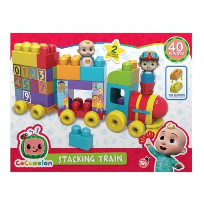 40pc CoComelon 18m+ Toddler Stacking Train Educational Number Building Block Toy