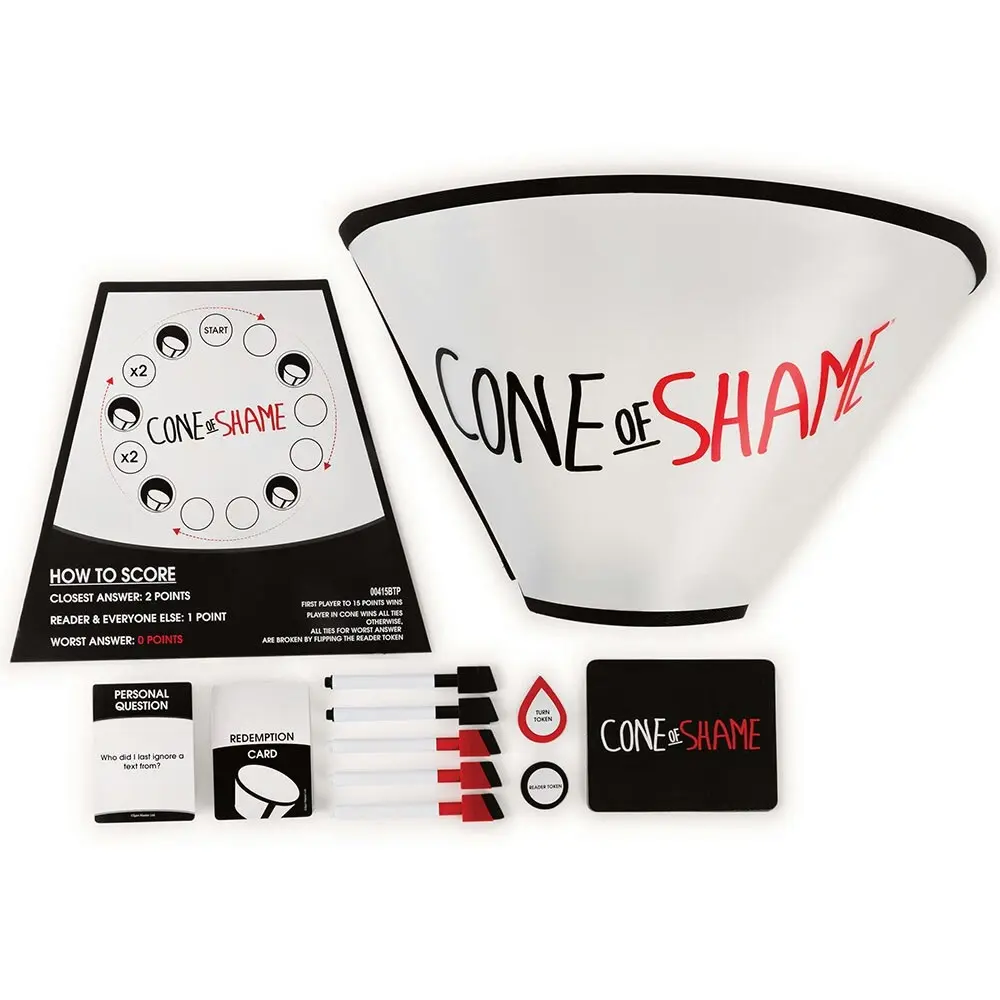 Cone Of Shame Board/Card Game For Shaming Friends Teen/Adult Play Set 16y+