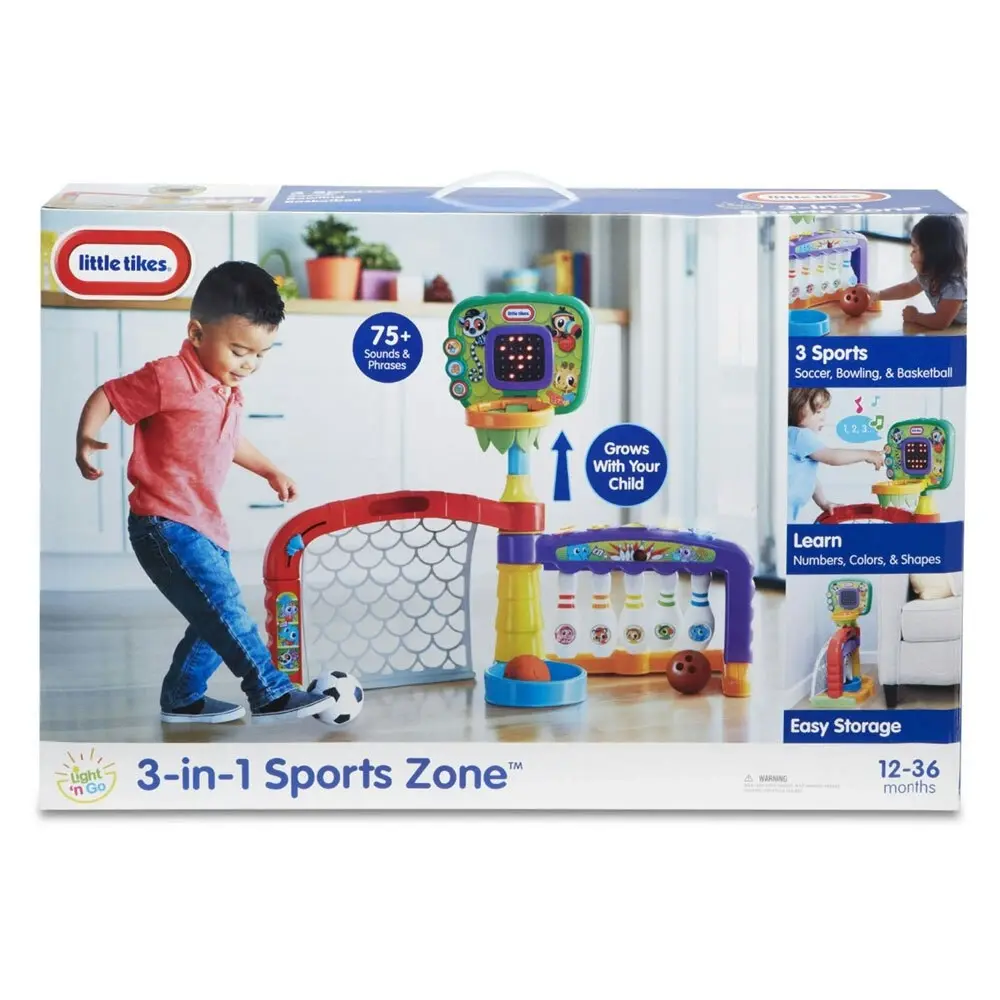 Little Tikes 3-in-1 Sports Zone Basketbal/Bowling/Soccer Toddler Activity Toys