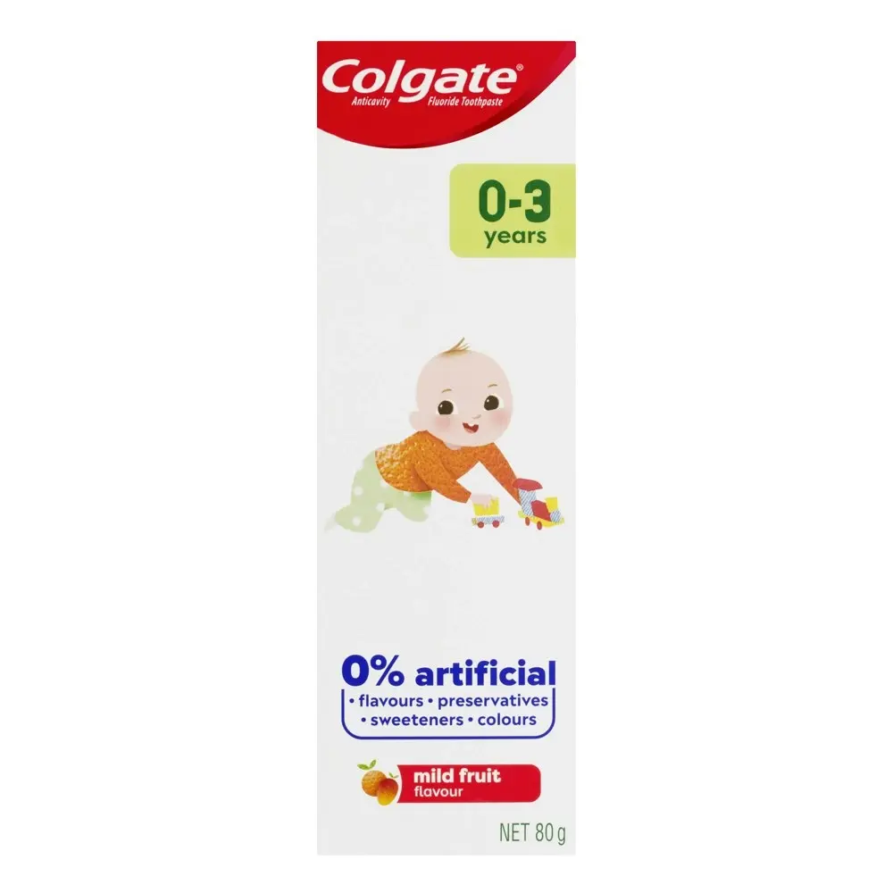 3x Colgate 80g Anti-Cavity Fluoride Kids/Children 0-3 Year Toothpaste Mild Fruit