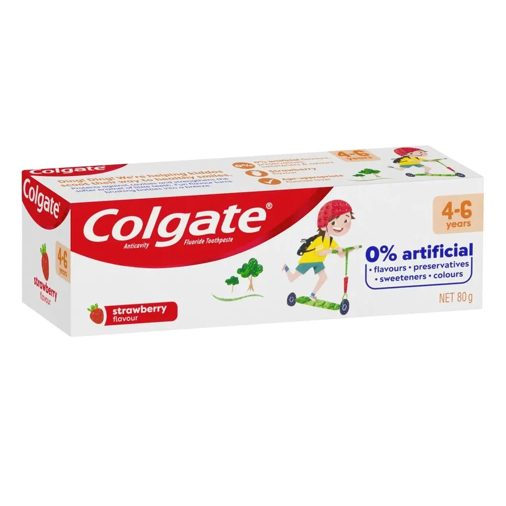 3x Colgate 80g Anti-Cavity Fluoride Kids/Children 4-6 Year Toothpaste Strawberry