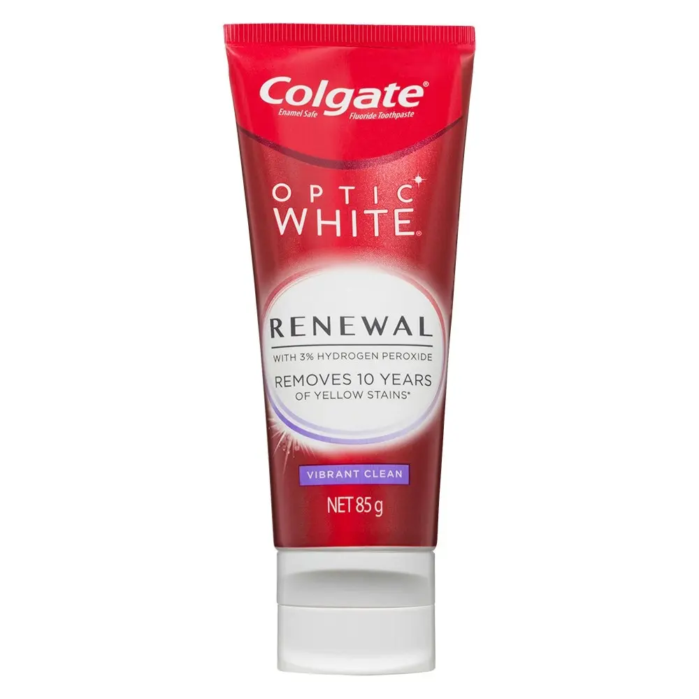 Colgate 85g Optic White Renewal Vibrant Clean Yellow Stain Removal Toothpaste