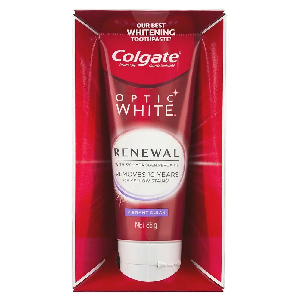 Colgate 85g Optic White Renewal Vibrant Clean Yellow Stain Removal Toothpaste