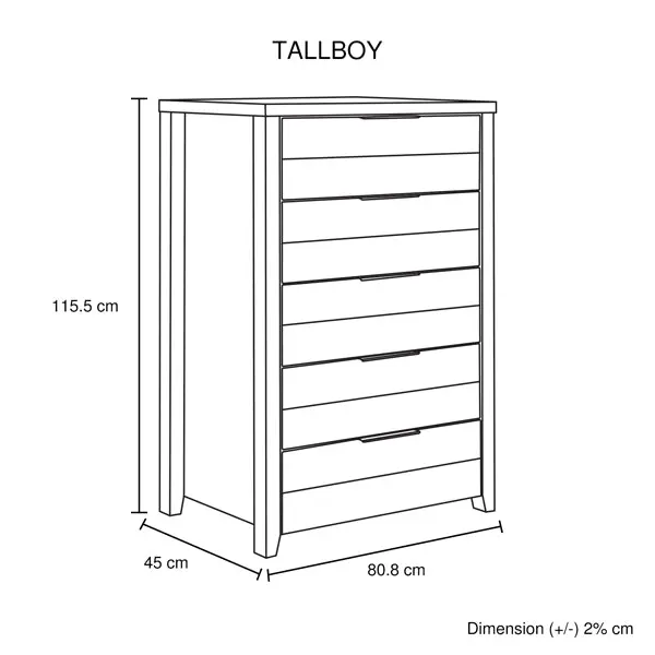 4 Pieces Bedroom Suite Natural Wood Like MDF Structure King Size Oak Colour Bed, Bedside Table & Tallboy