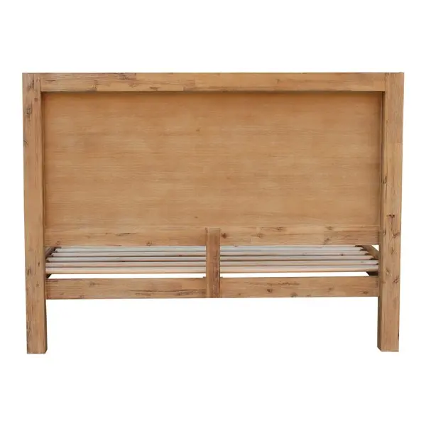 Bed Frame King Size in Solid Wood Veneered Acacia Bedroom Timber Slat in Oak