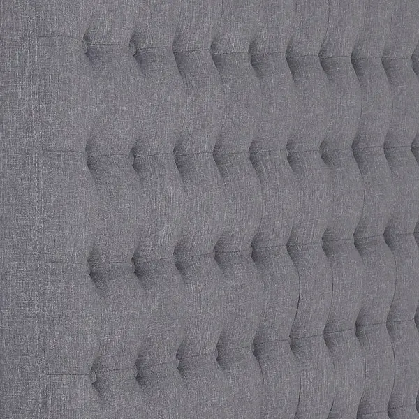 Bed Head Double Charcoal Headboard Upholstery Fabric Tufted Buttons