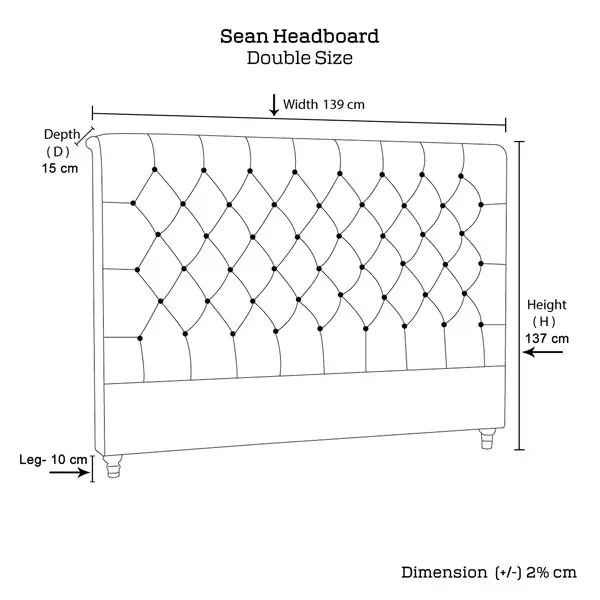 Bed Head Double Size French Provincial Headboard Upholsterd Fabric Beige