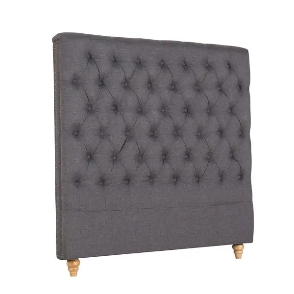 Bed Head Double Size French Provincial Headboard Upholsterd Fabric Charcoal