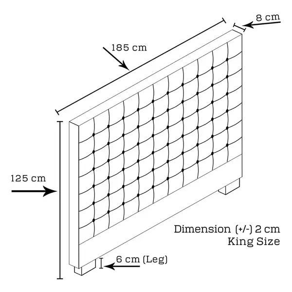 Bed Head King Beige Headboard Upholstery Fabric Tufted Buttons