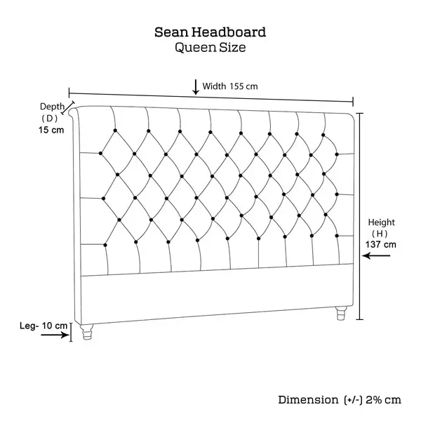 Bed Head Queen Size French Provincial Headboard Upholsterd Fabric Beige