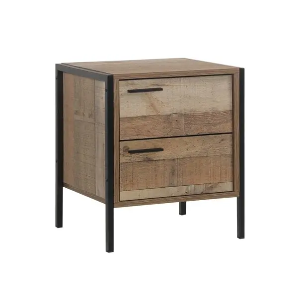 Bedside Table 2 drawers Night Stand Particle Board Construction in Oak Colour