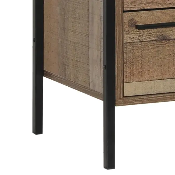 Bedside Table 2 drawers Night Stand Particle Board Construction in Oak Colour