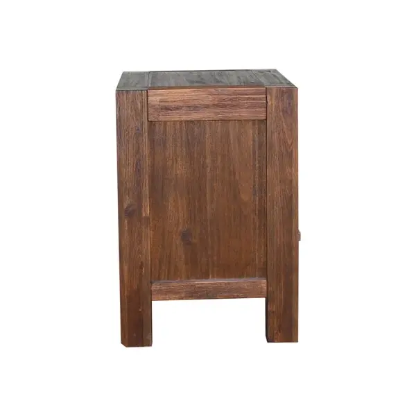 Bedside Table 2 drawers Night Stand Solid Wood Acacia Storage in Chocolate Colour