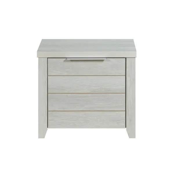 Bedside Table 2 drawers Storage Table Night Stand MDF in White Ash