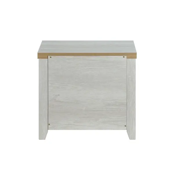 Bedside Table 2 drawers Storage Table Night Stand MDF in White Ash