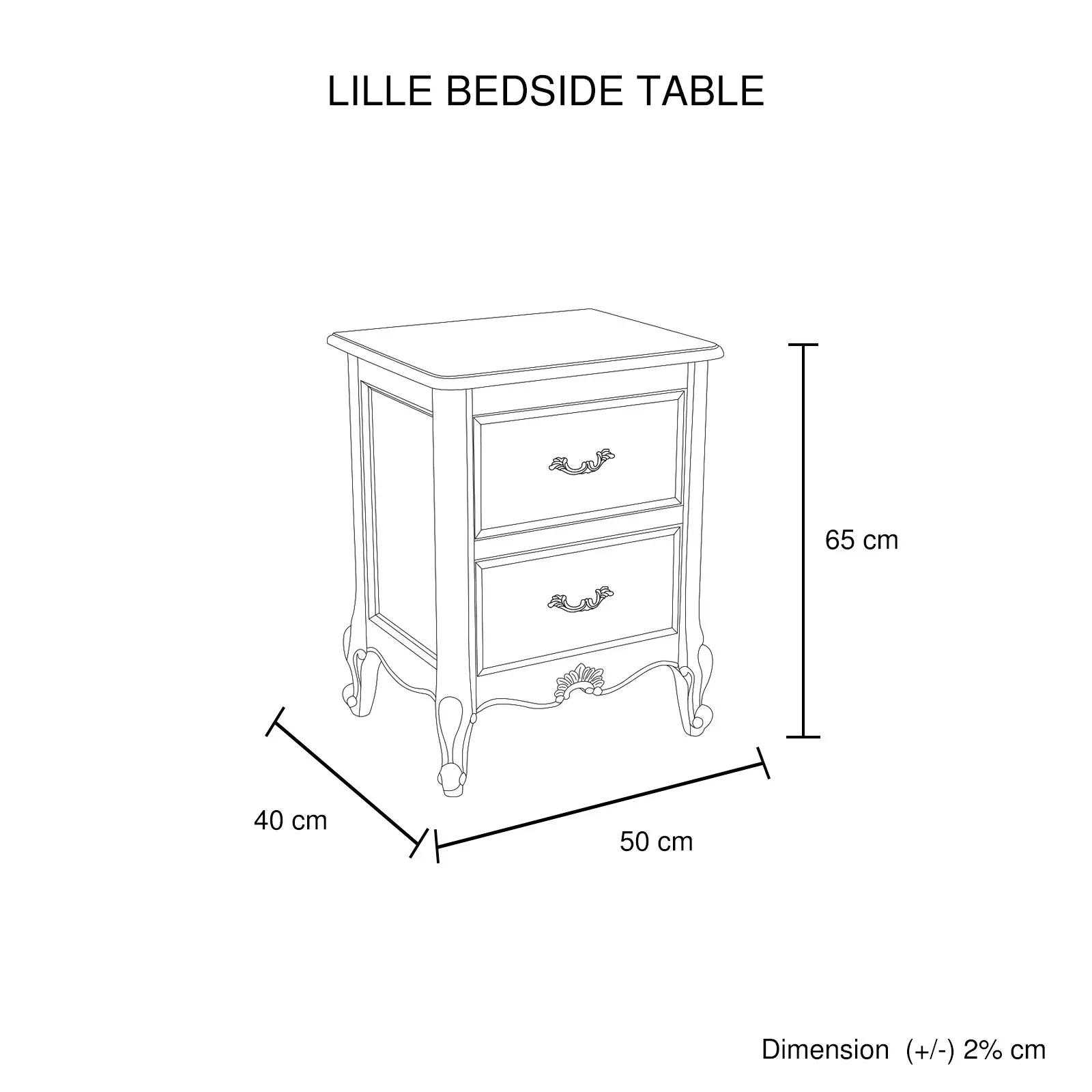 Bedside Table Oak Wood Plywood Veneer White Washed Finish Storage Drawers