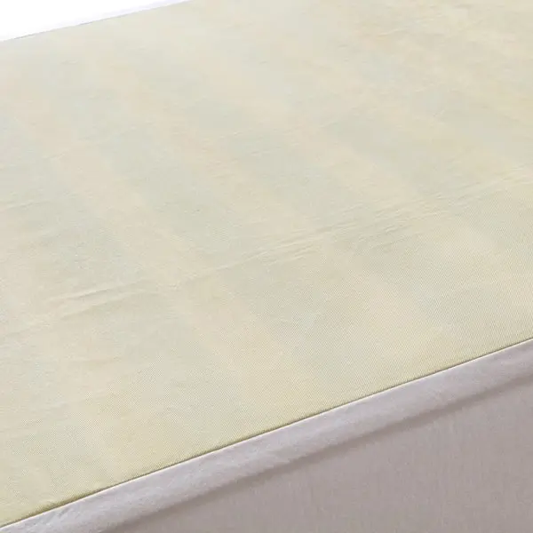 Mattress Base Ensemble Double Size Solid Wooden Slat in Beige with Removable Cover