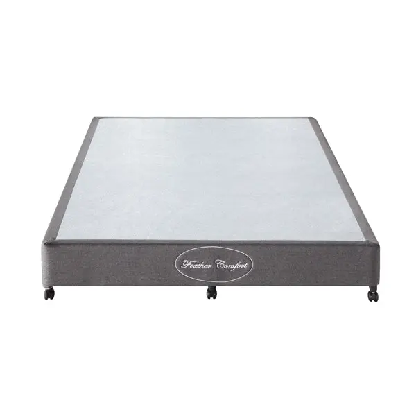 Mattress Base Ensemble Double Size Solid Wooden Slat in Charcoal with Removable Cover